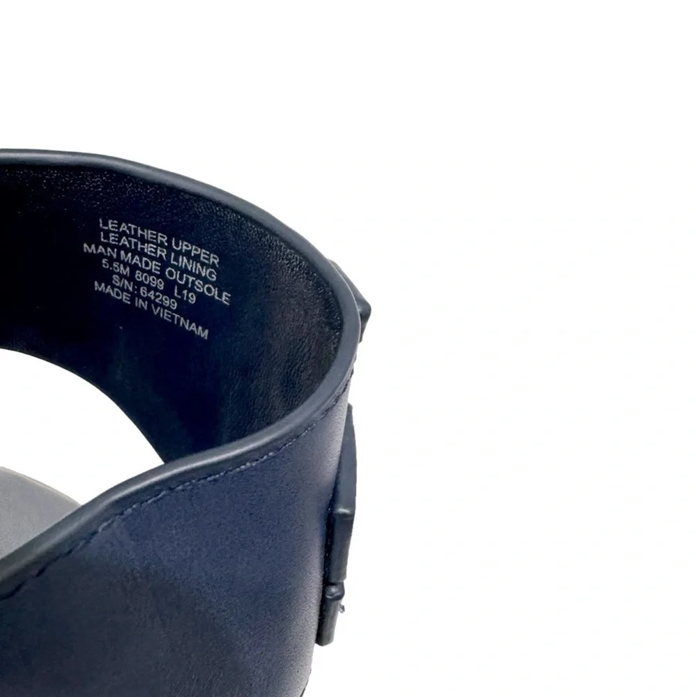Tory Burch | Weston Full Logo Thong Calf Leather Navy Sz 5.5